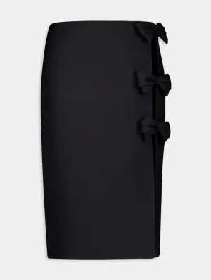 Crepe Couture Bow-Embellished Skirt