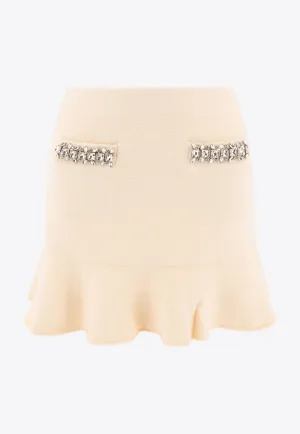 Crystal Embellished Mini Skirt