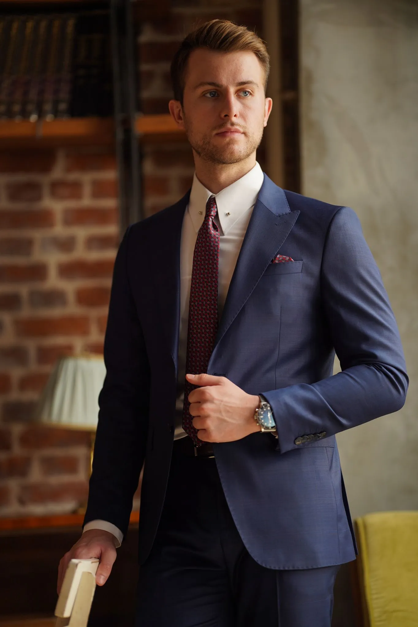 Daniel Slim Fit Navy Blue Wool Suit for Modern Men