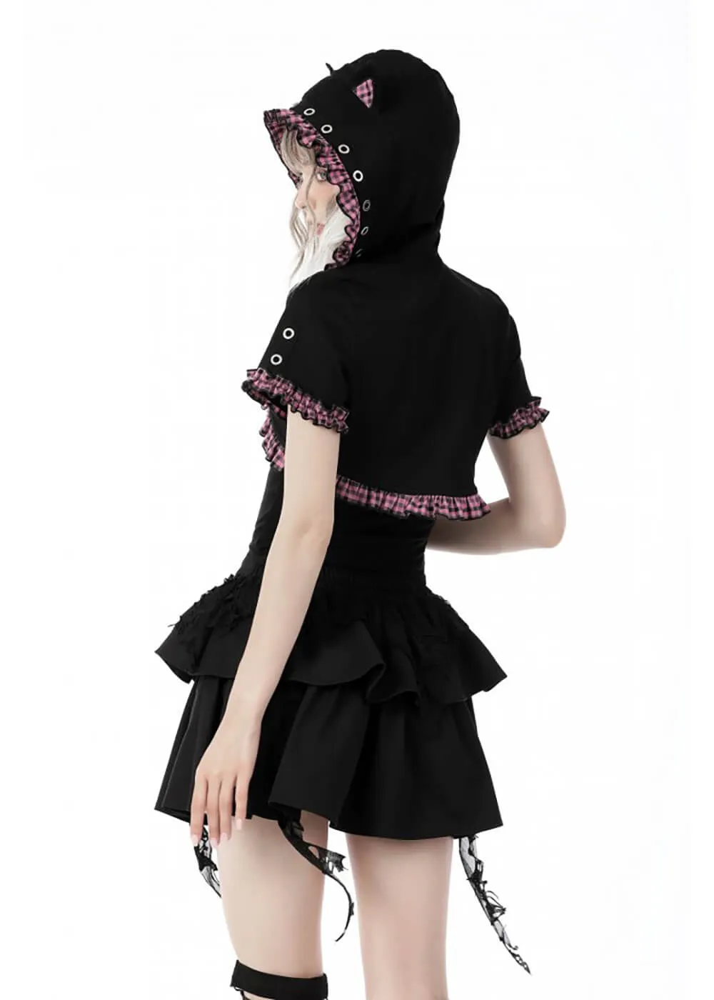 Dark In Love Kitty Cat Ear Hoodie Black
