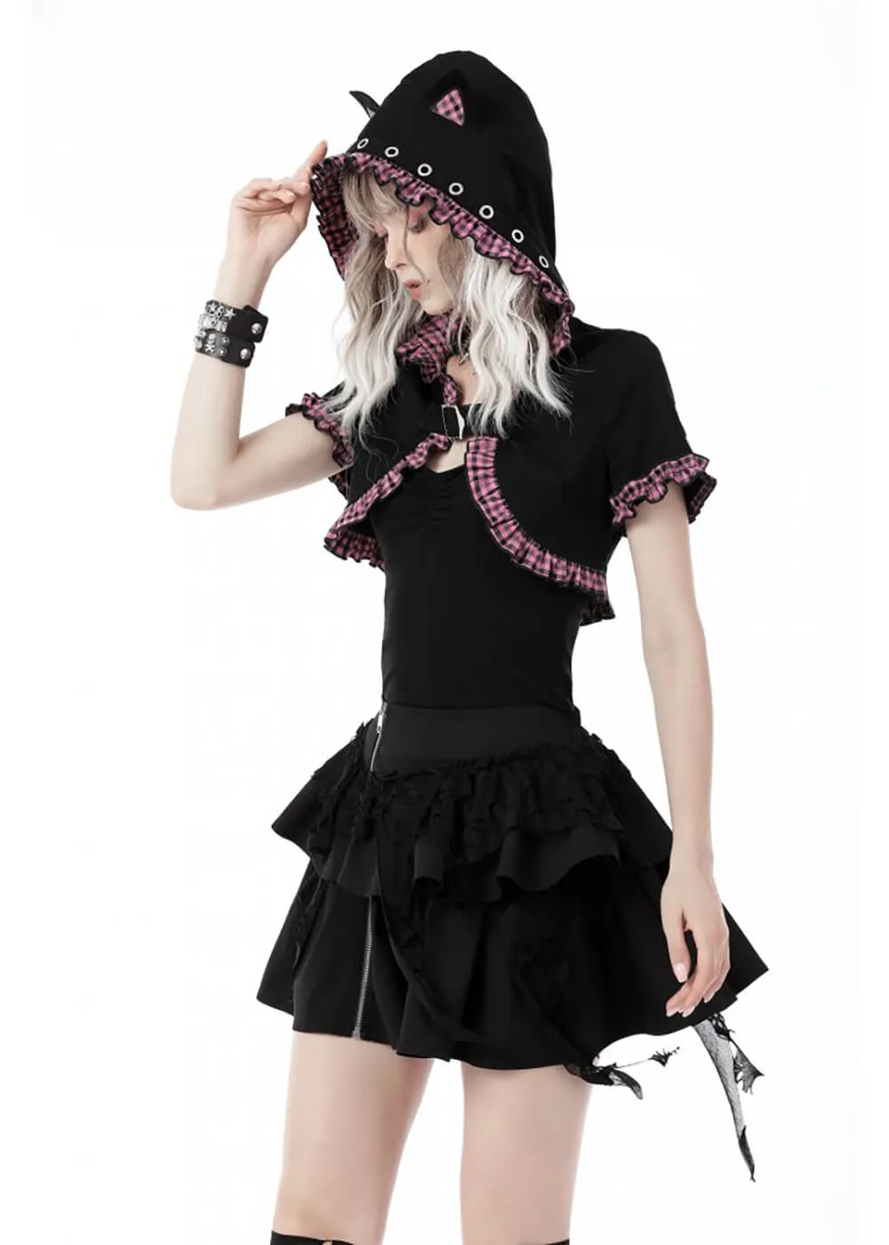 Dark In Love Kitty Cat Ear Hoodie Black