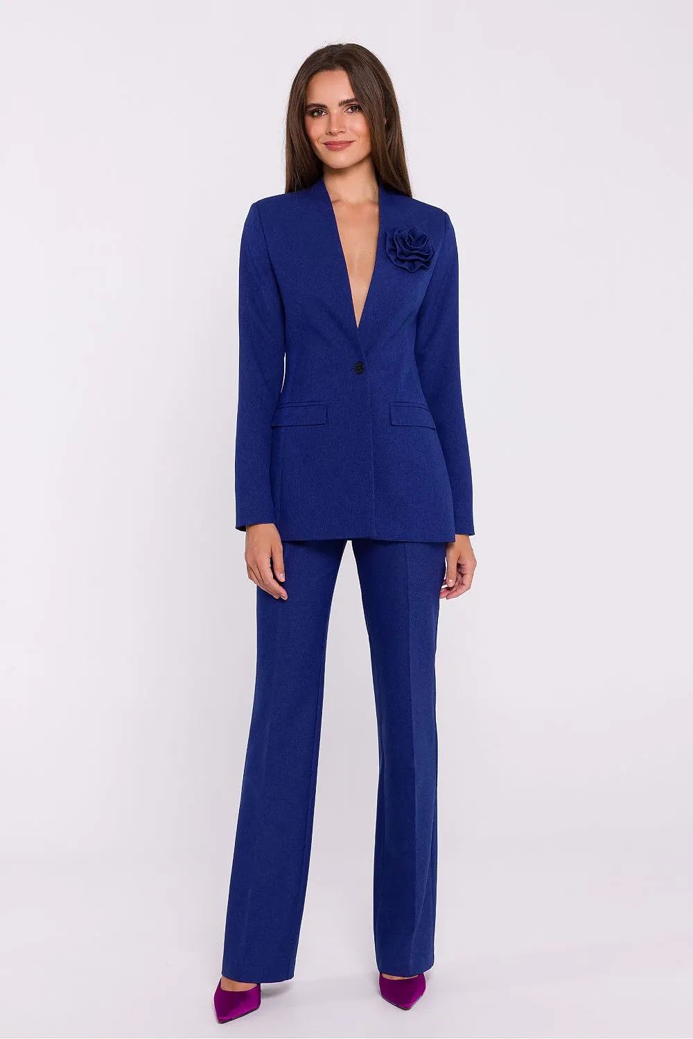 Decorative Flower Slim-Fit Jacket