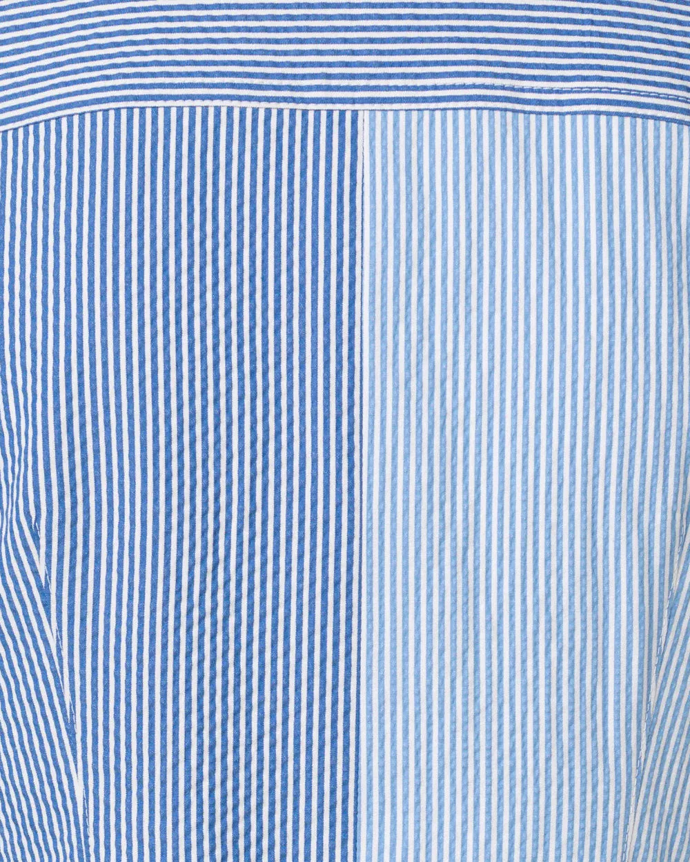 Denim and Cream Seersucker Aline Dress