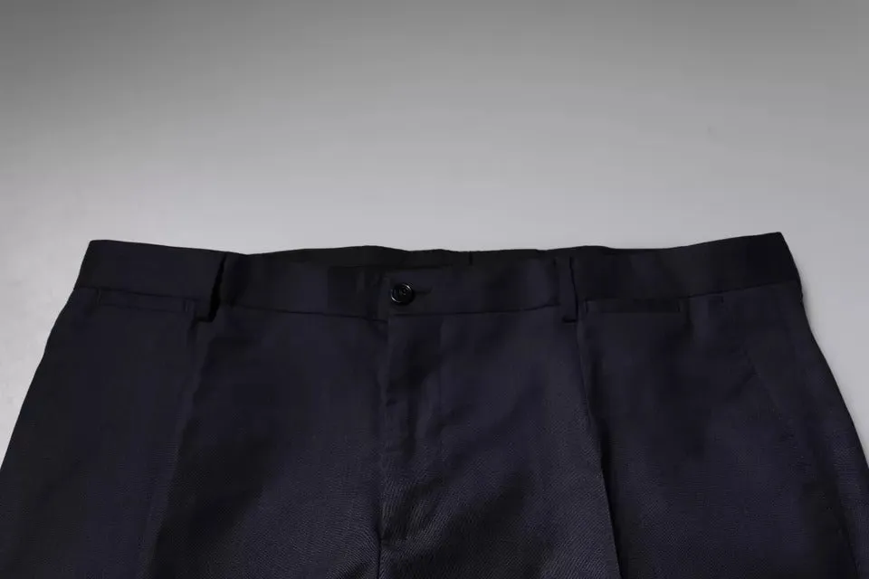 Dolce & Gabbana Dark Blue Tapered Formal Dress Pants