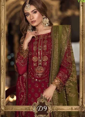 Dulhan Suit In Hot Red Color By Maria.B Model# C 1721