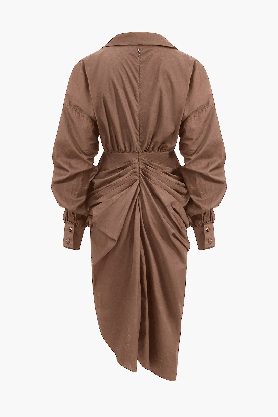 Elizabeth - Sleek Ruched Slit Design Woman's Midi Dress