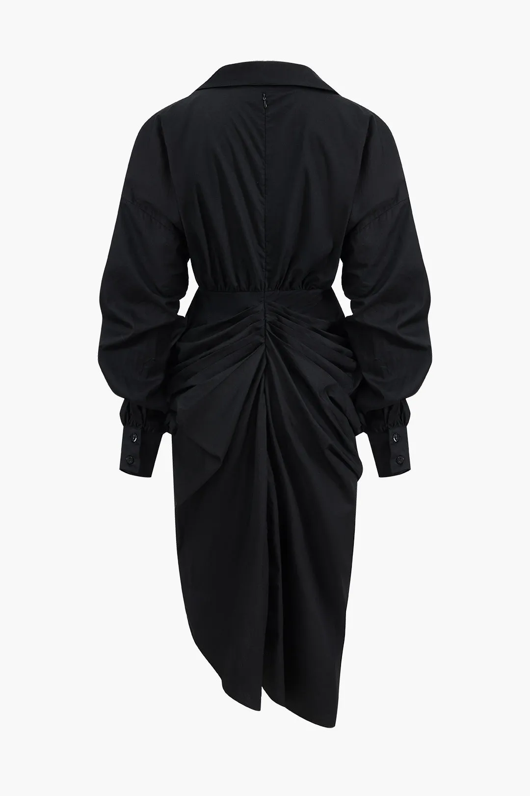 Elizabeth - Sleek Ruched Slit Design Woman's Midi Dress