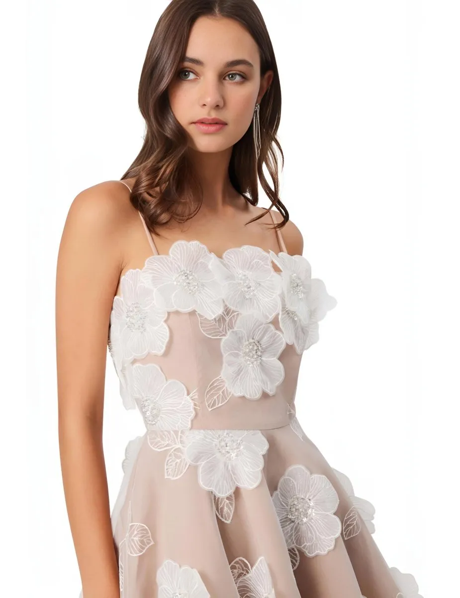 Elliatt - Dahlia 3D Floral Mini Dress in White