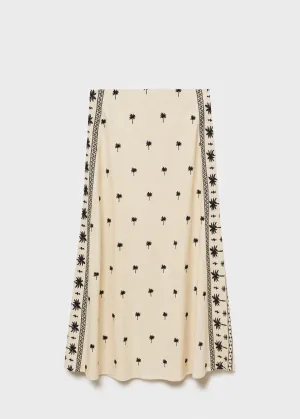 Embroidered flared skirt