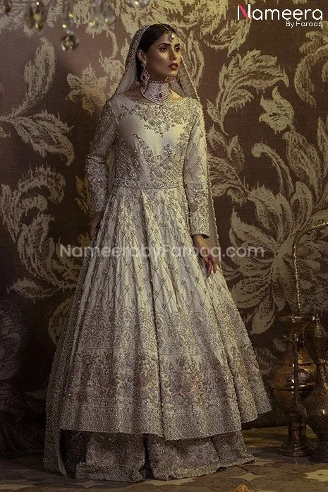 Embroidered White Bridal Dress for Bride Online #BB249