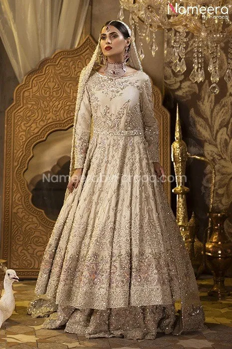 Embroidered White Bridal Dress for Bride Online #BB249