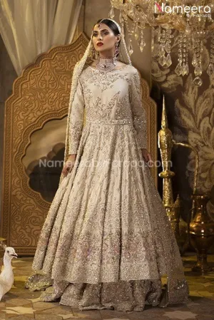 Embroidered White Bridal Dress for Bride Online #BB249