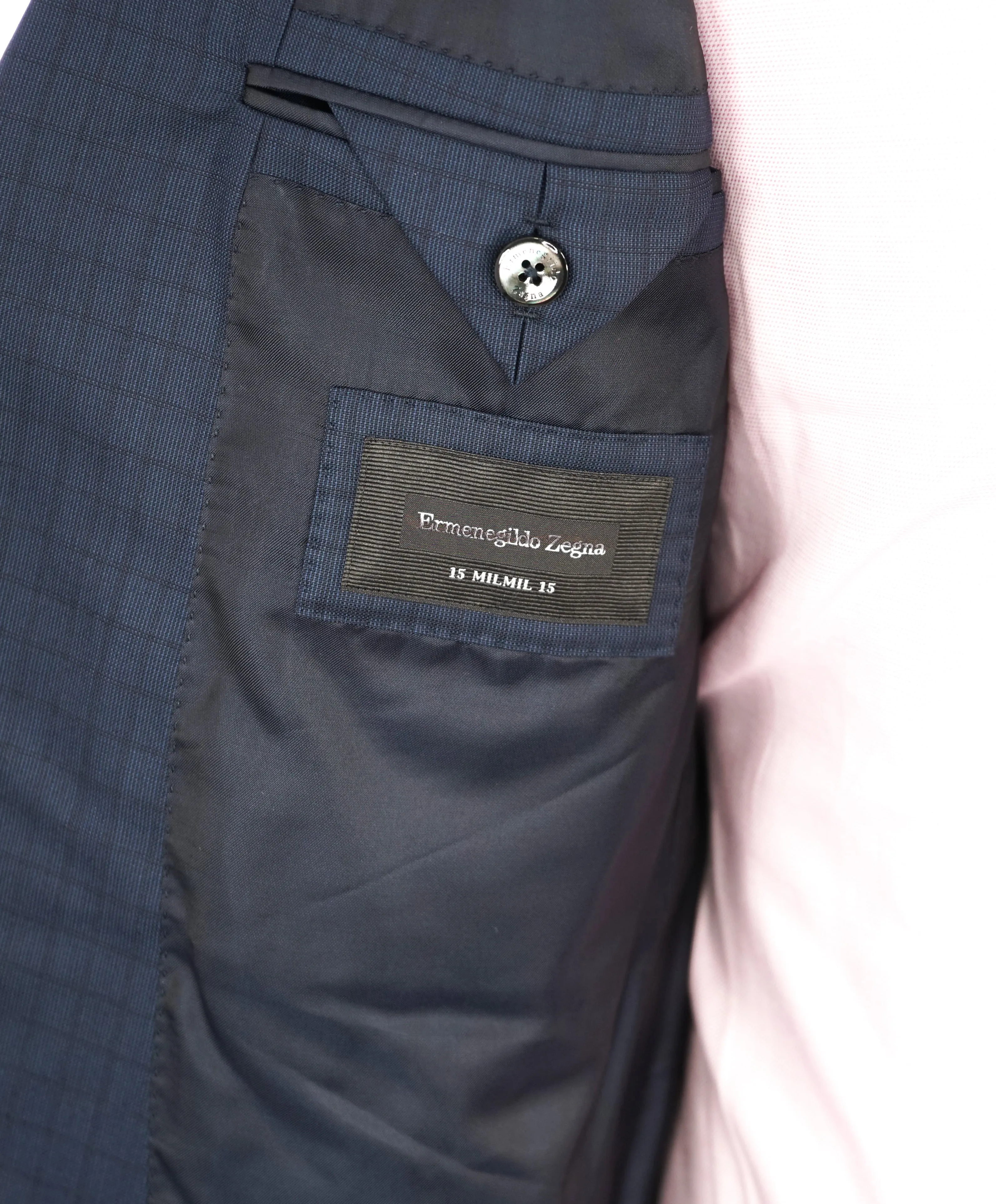 ERMENEGILDO ZEGNA - "15 MILMIL 15" Blue Check Plaid Premium Fabric Suit - 40S
