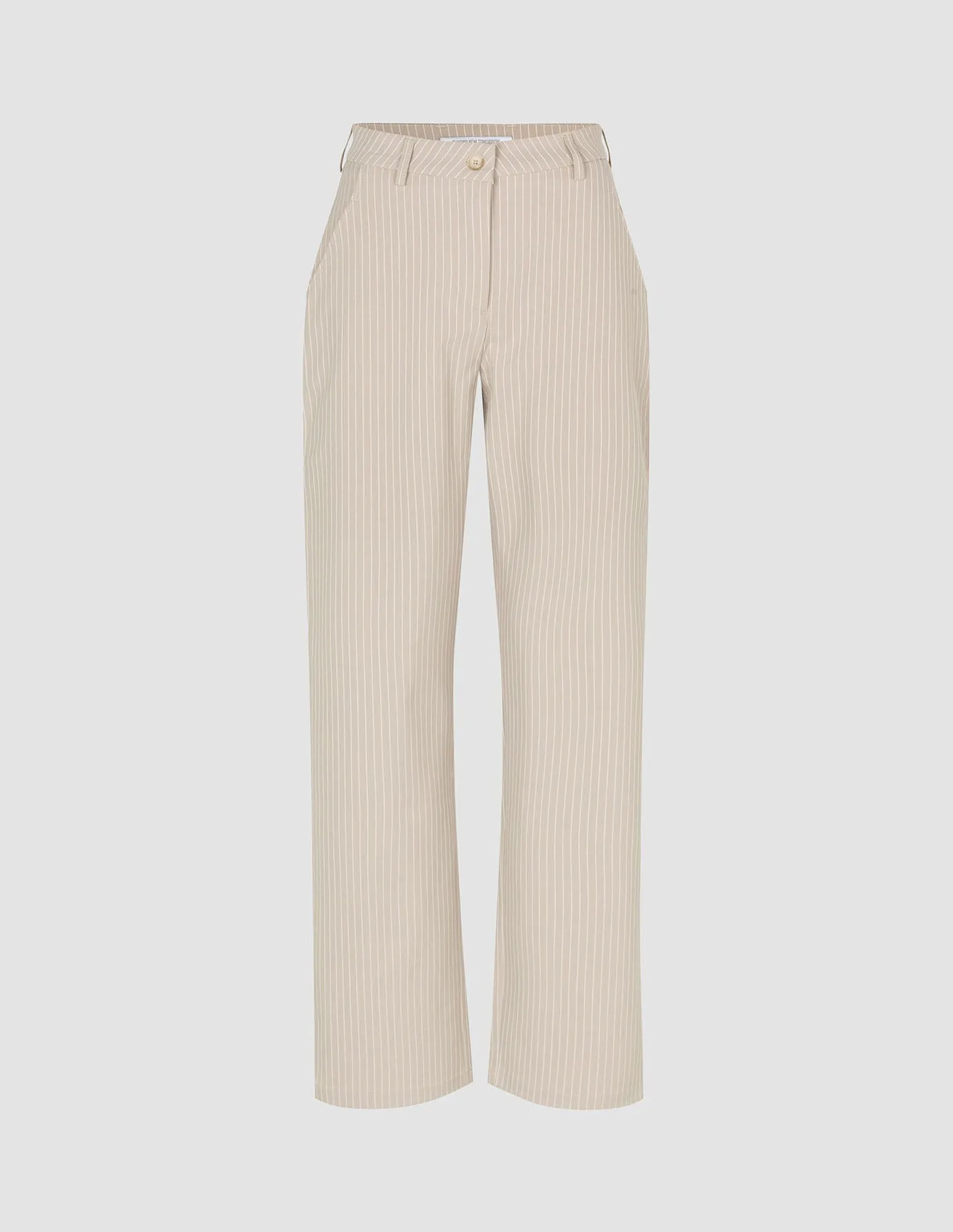 Essential Pants Straight Island Sand Pinstripe