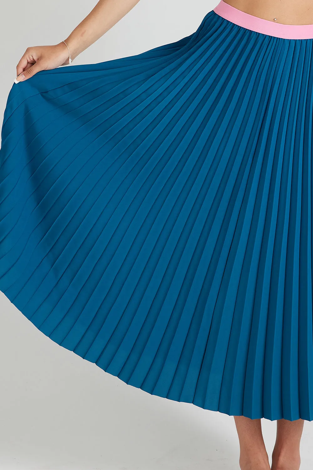 Estelle Sunray Skirt - Dark Blue Teal / Pink