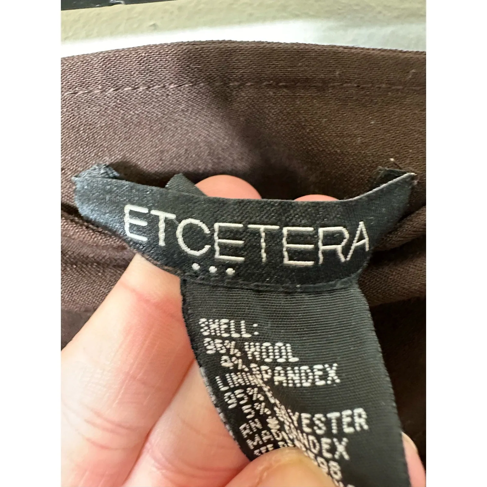 Etcetera Brown Wool Blend Straight Leg Dress Pants Sz 4