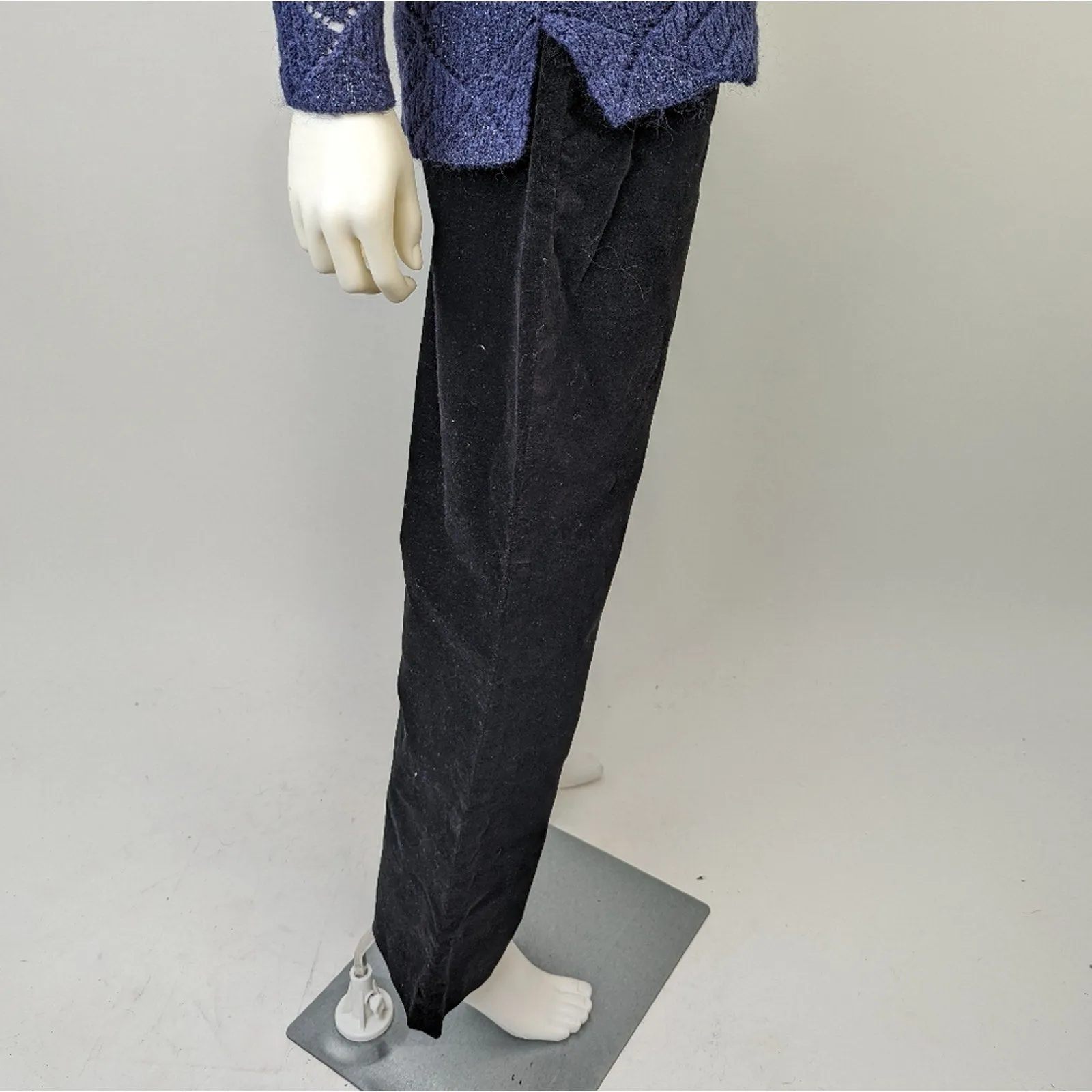 Evan-Picone Black Velvet Stretch Pants 10P