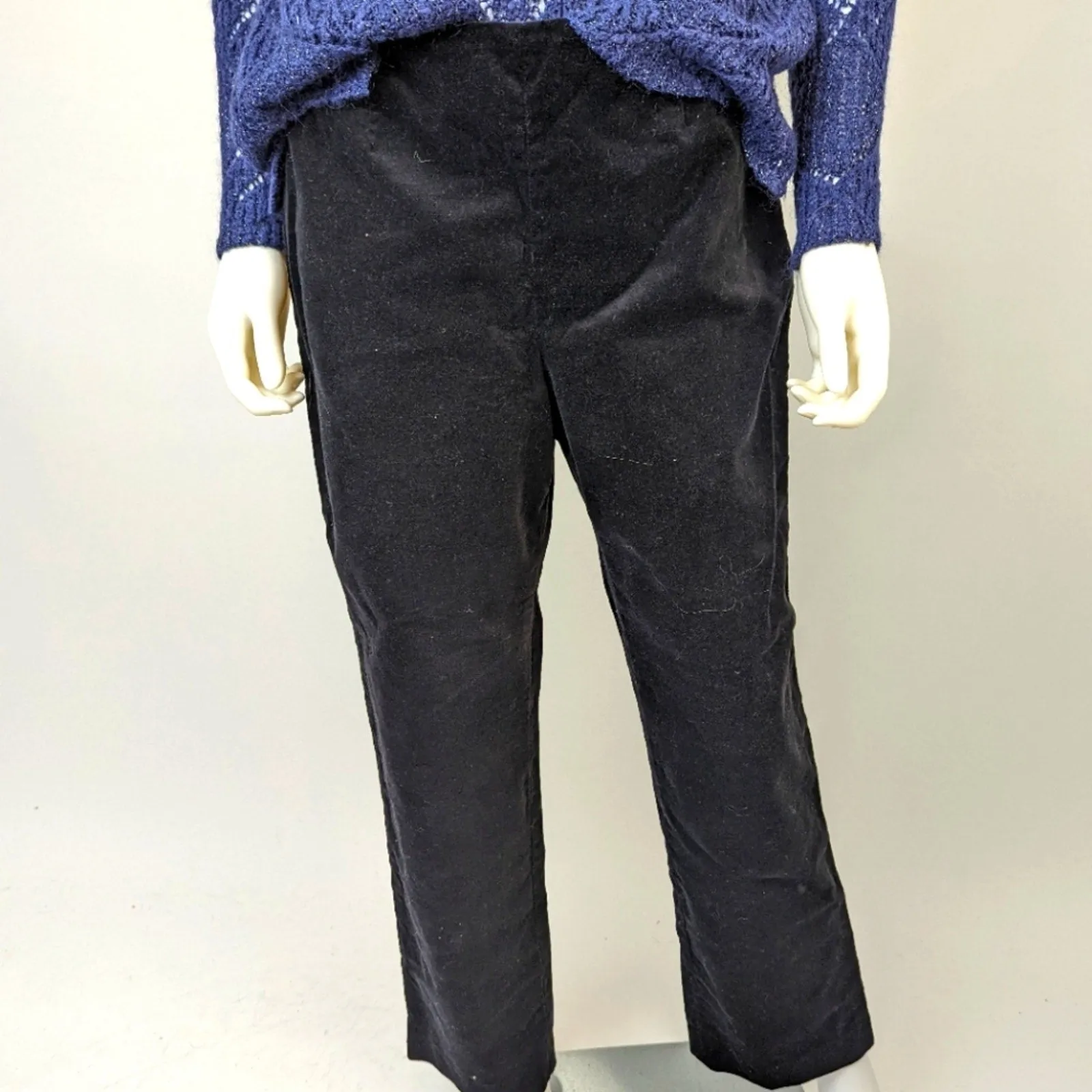 Evan-Picone Black Velvet Stretch Pants 10P