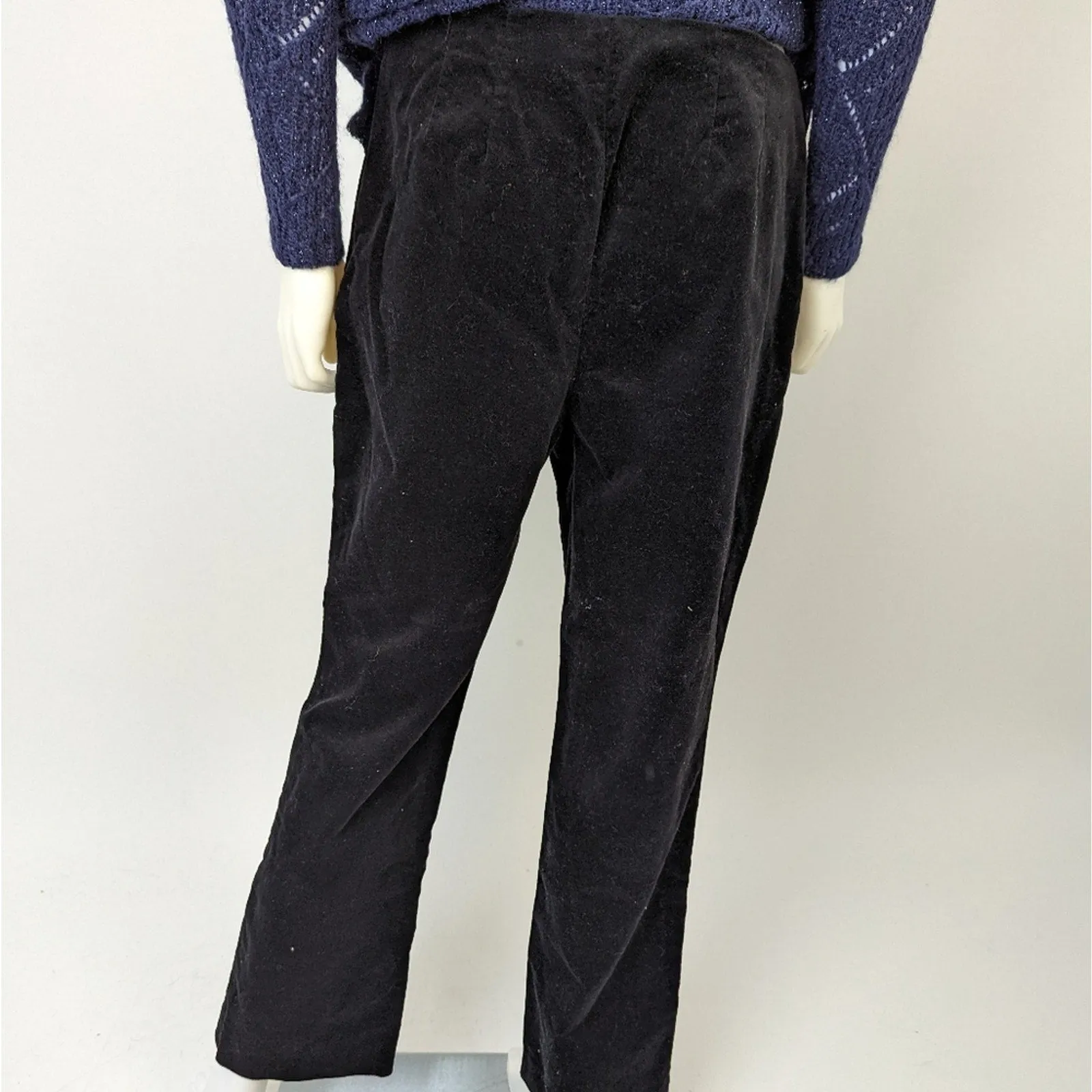 Evan-Picone Black Velvet Stretch Pants 10P