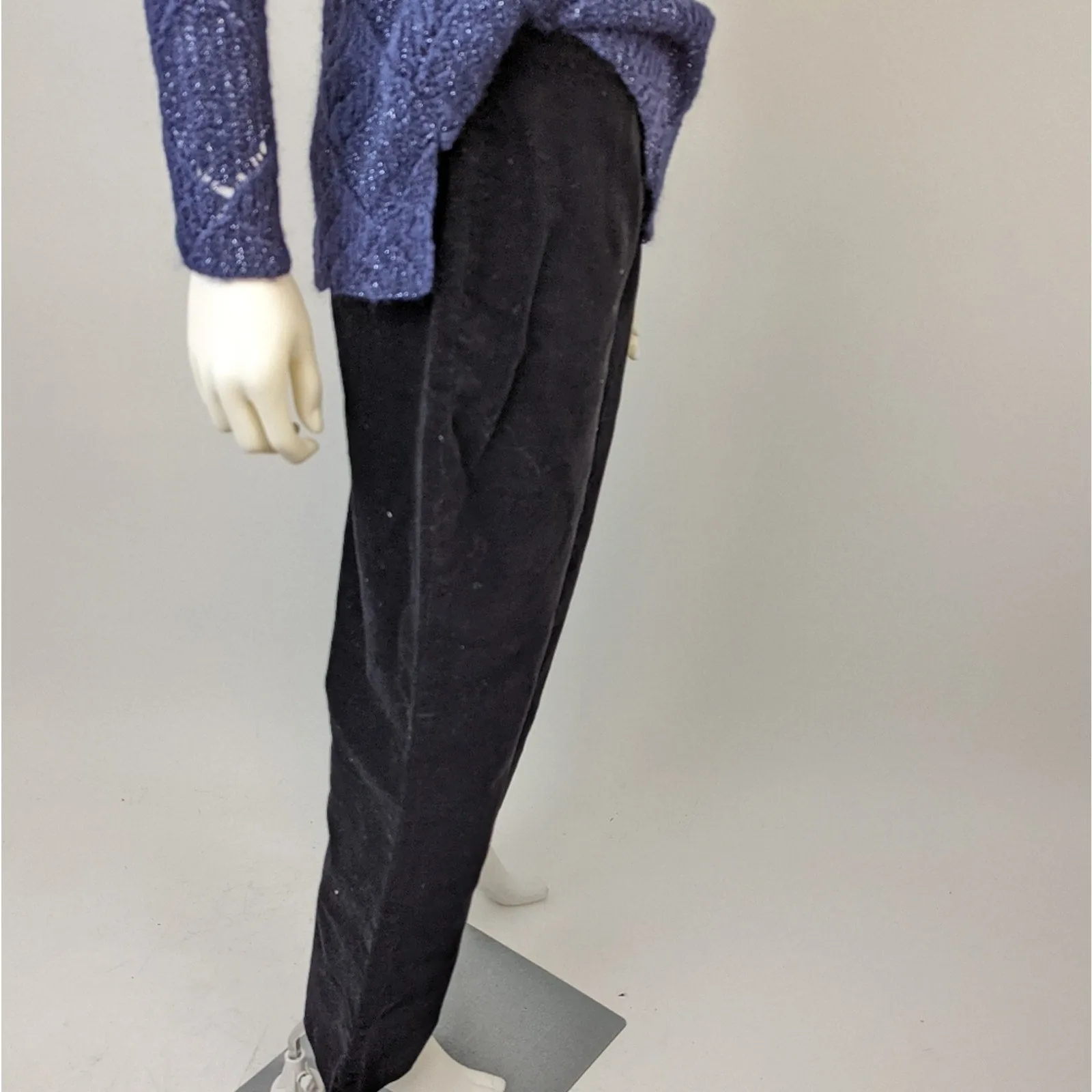 Evan-Picone Black Velvet Stretch Pants 10P