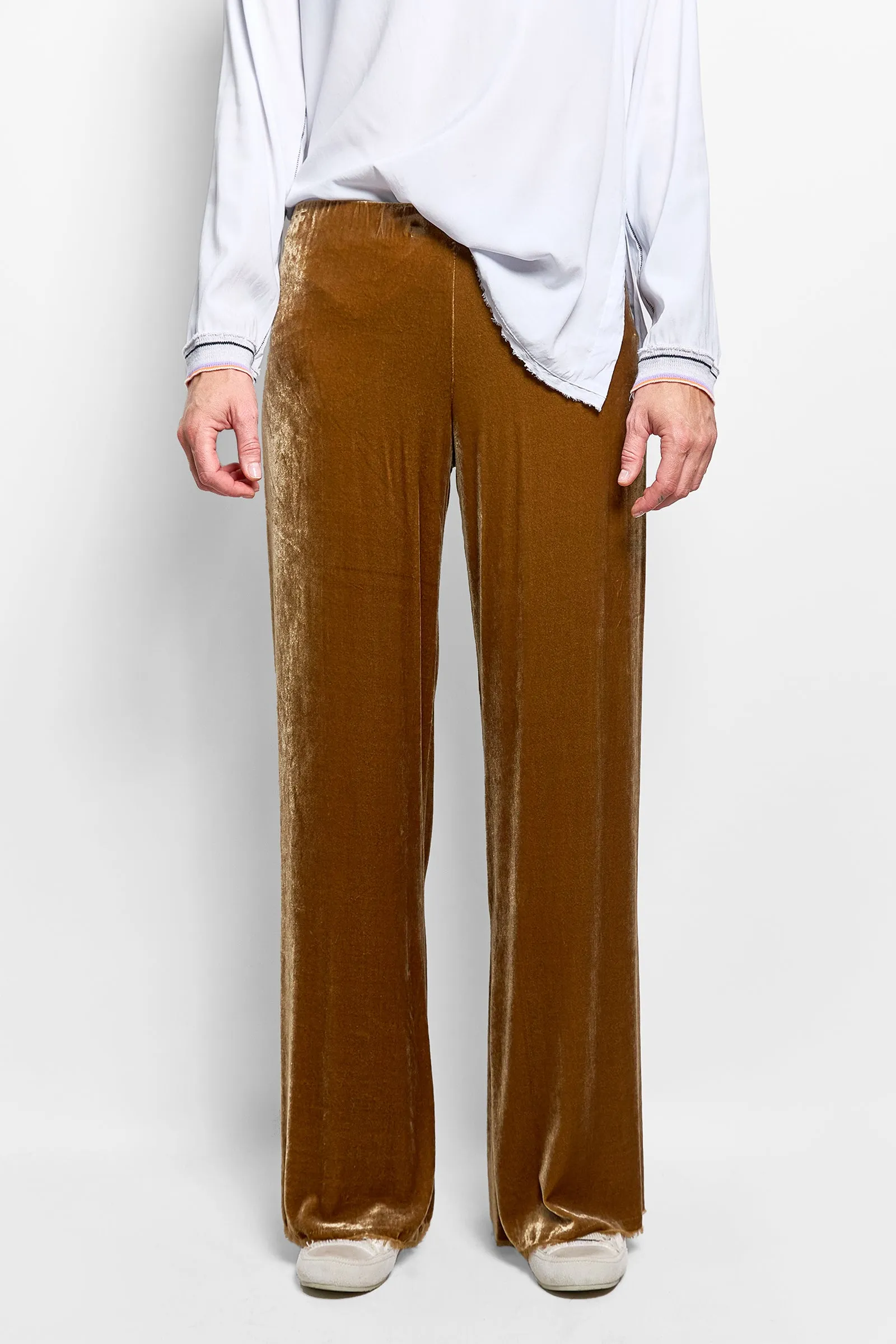 evie stretch velvet pant