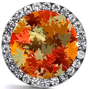 Fall Leaves Glitter Button Cover