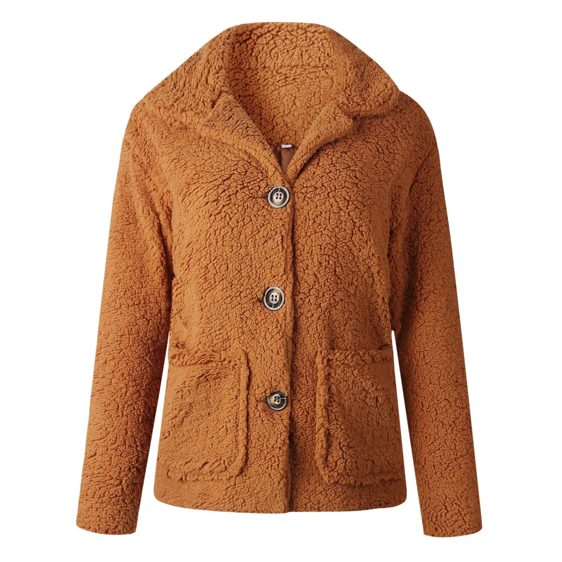 Fall / Winter Button Lapel Pocket Blouse
