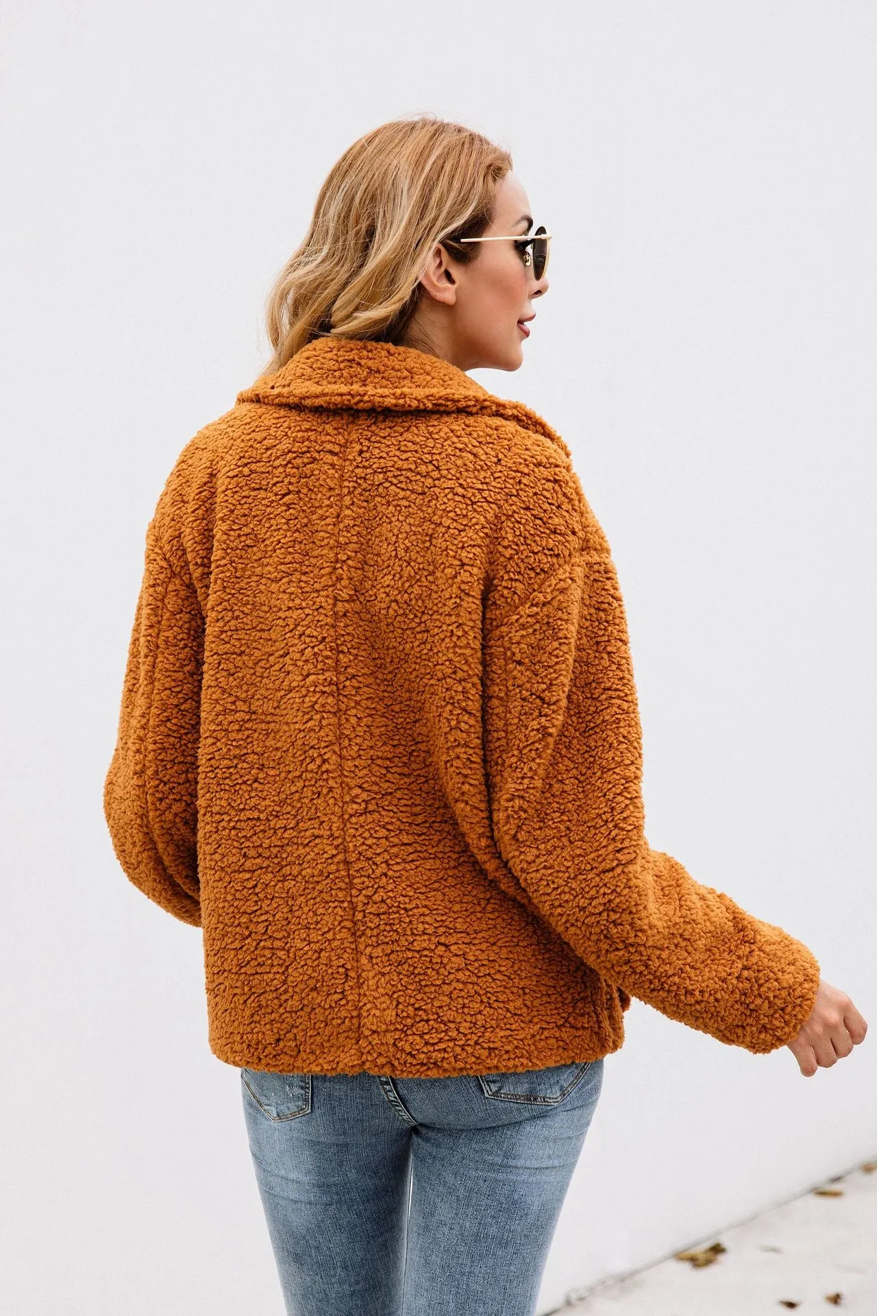 Fall / Winter Button Lapel Pocket Blouse