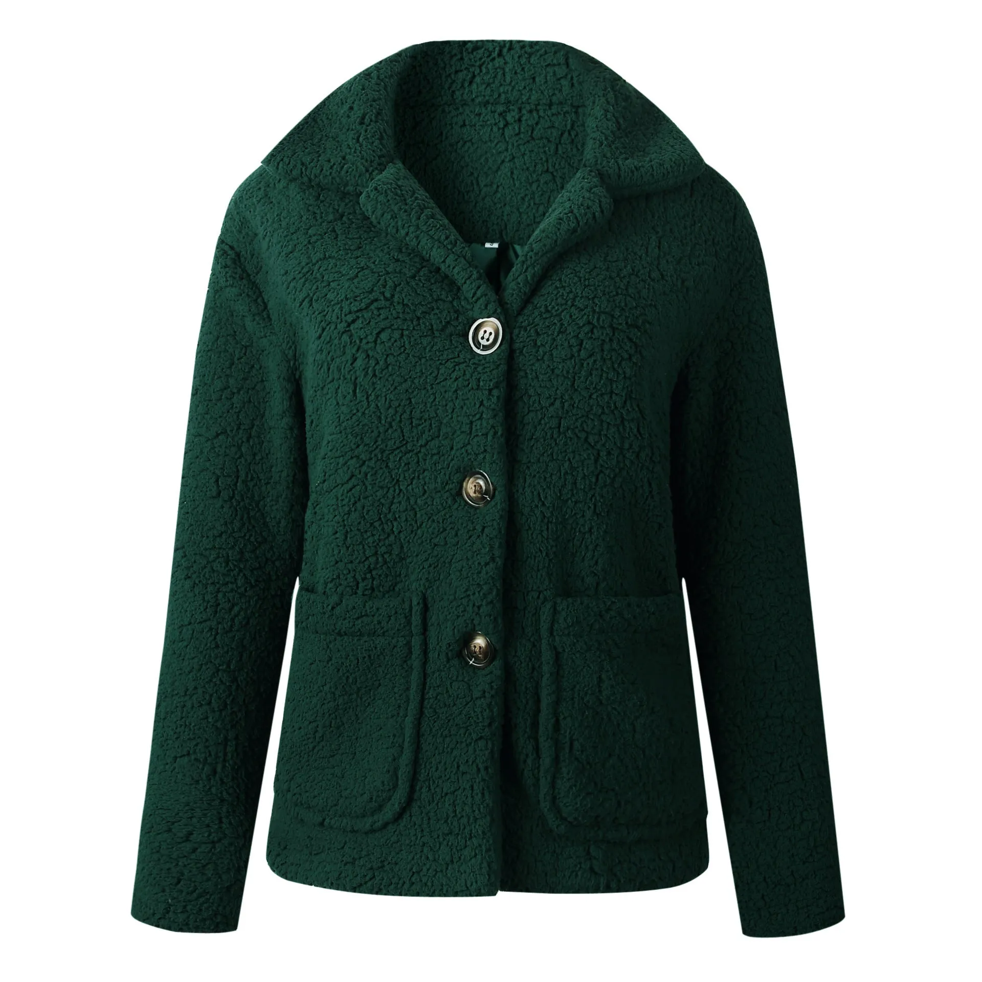 Fall / Winter Button Lapel Pocket Blouse