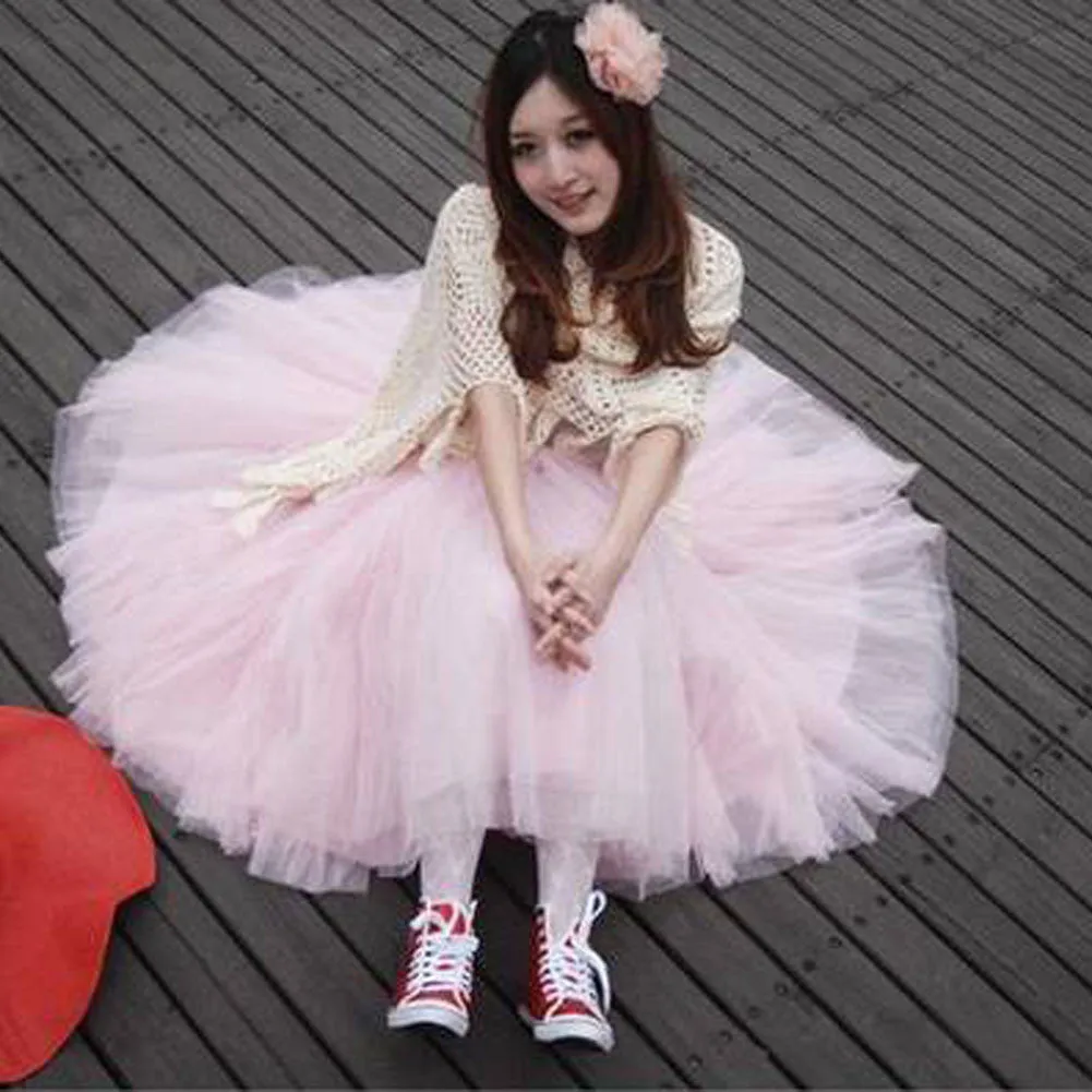 Fashion Women Princess Lace Fairy Style Multilayer Tulle Skirt Bouffant Long skirts