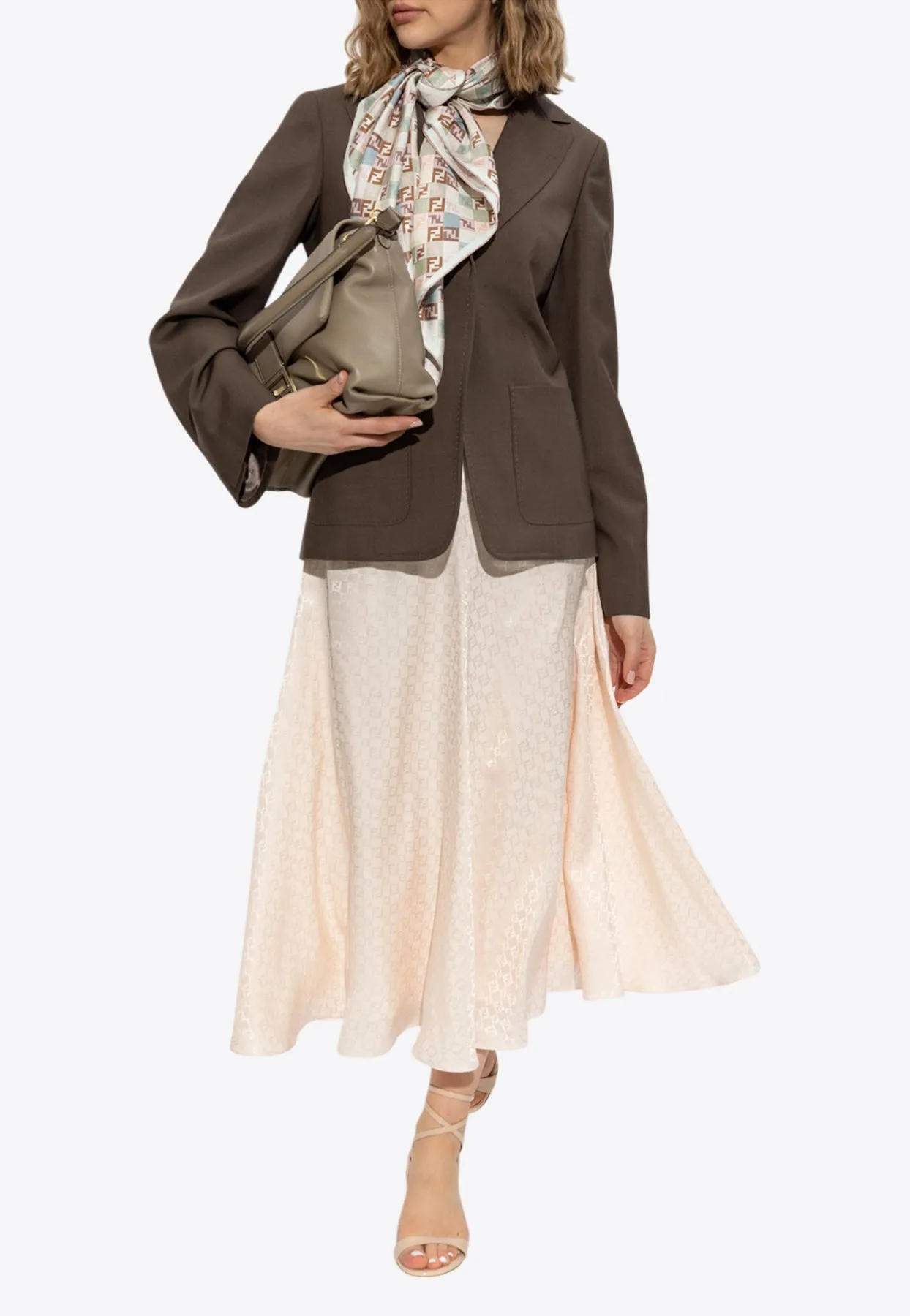 FF Jacquard Silk Midi Skirt