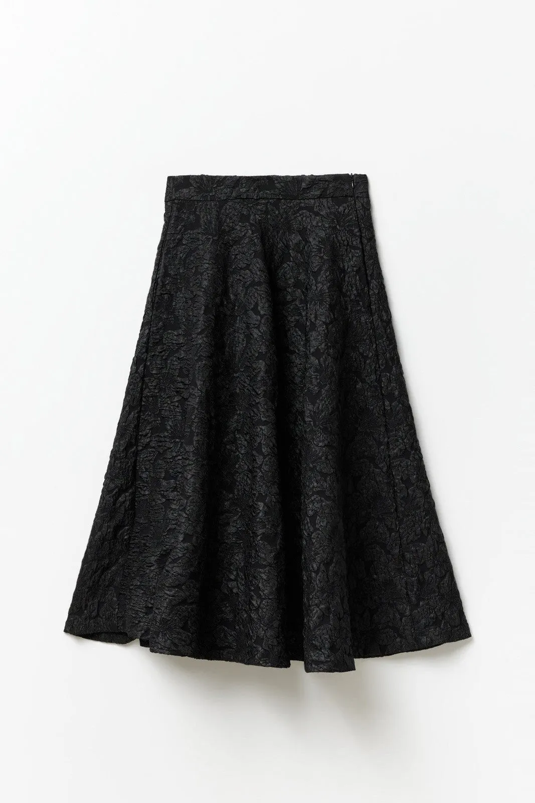 Flared jacquard skirt - Black