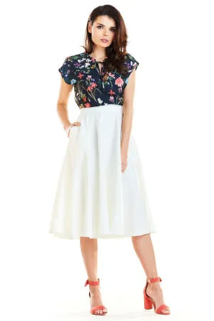 Flared Midi Skirt with Pockets