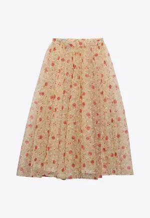 Floral-Printed Midi Skirt