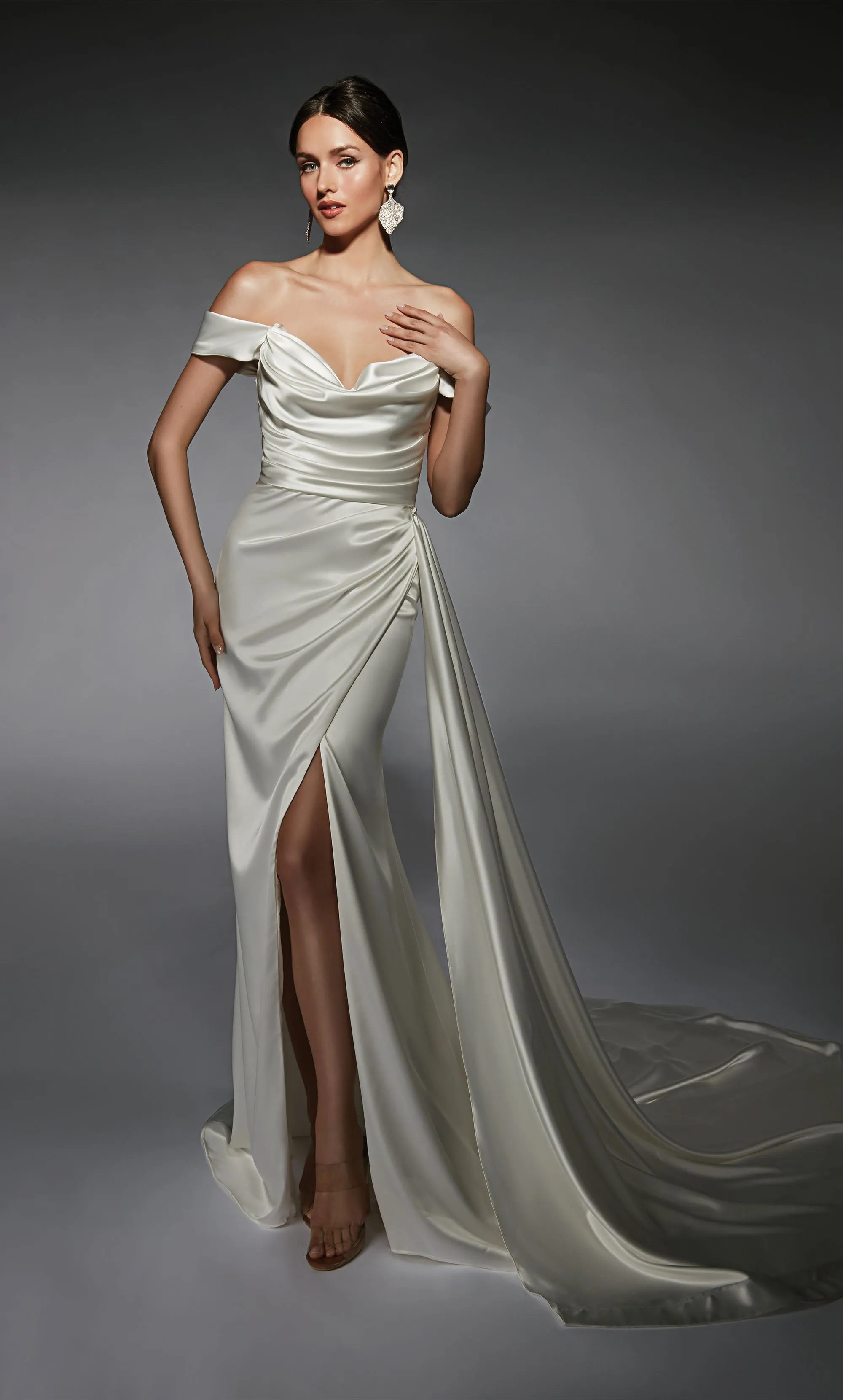 Formal Dress: Long, Off The Shoulder, Straight, Closed Back
