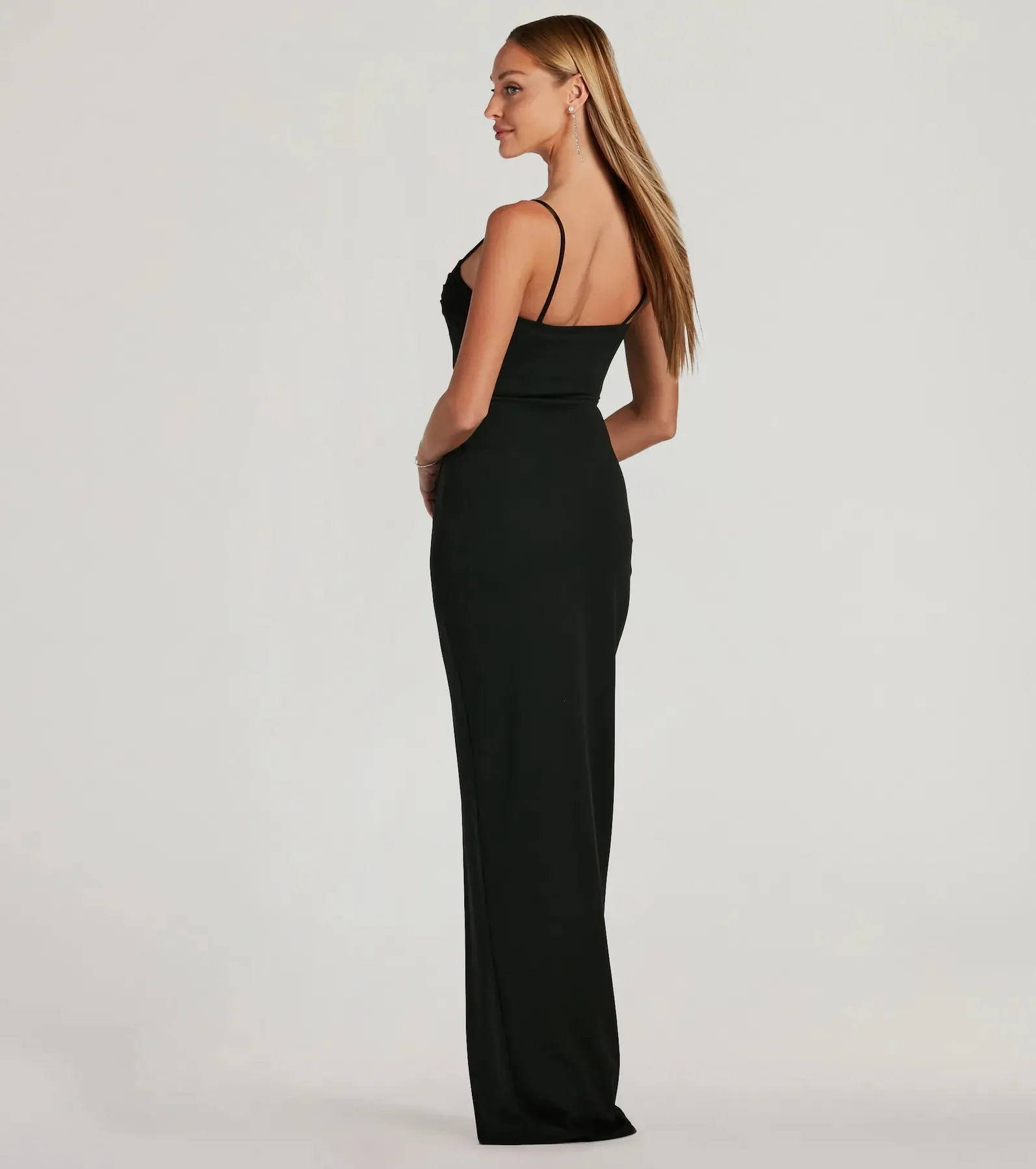 Fran Formal Crepe Sweetheart Long Dress