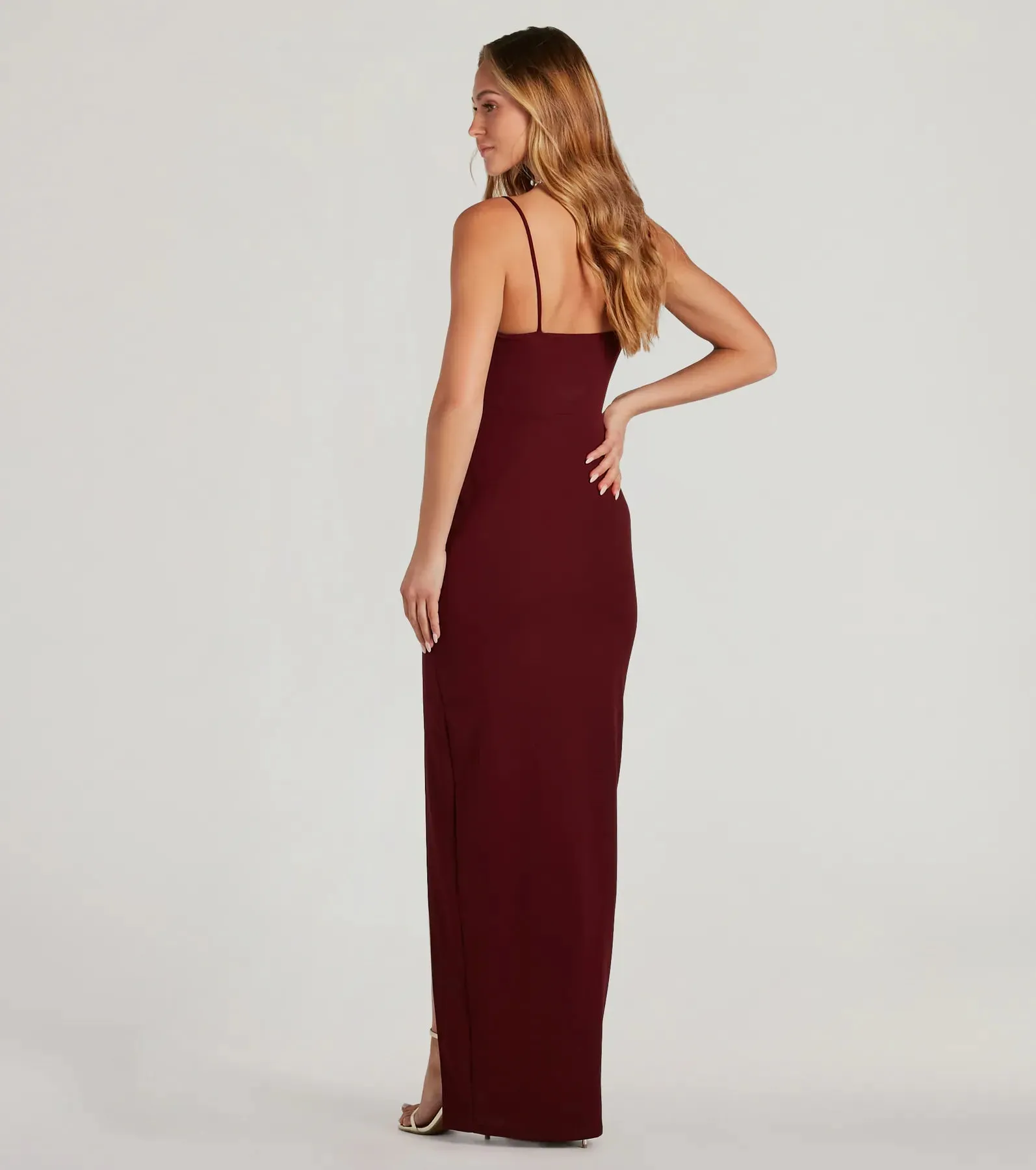 Fran Formal Crepe Sweetheart Long Dress
