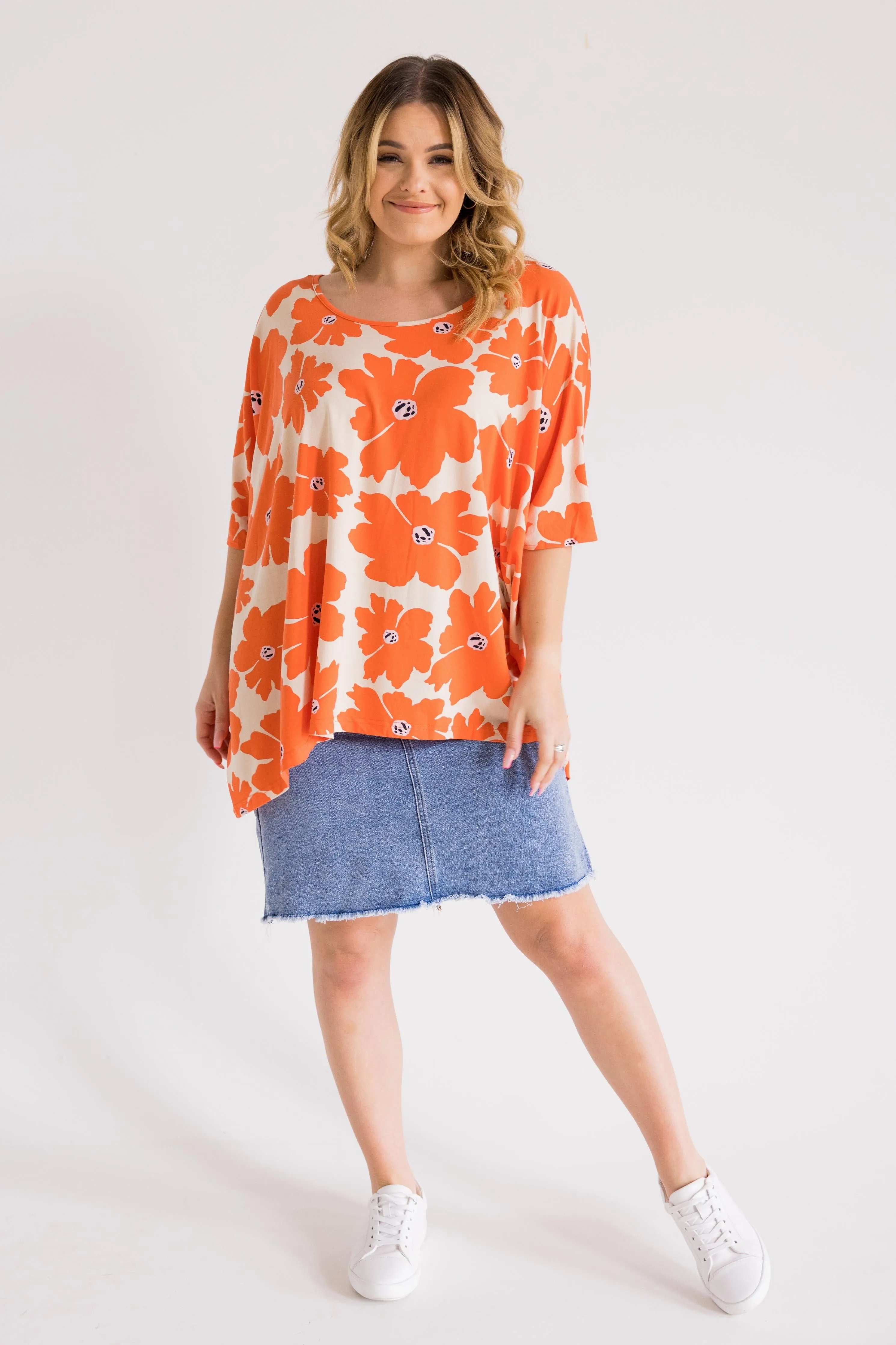 Frayed Denim Skirt | Mid Wash