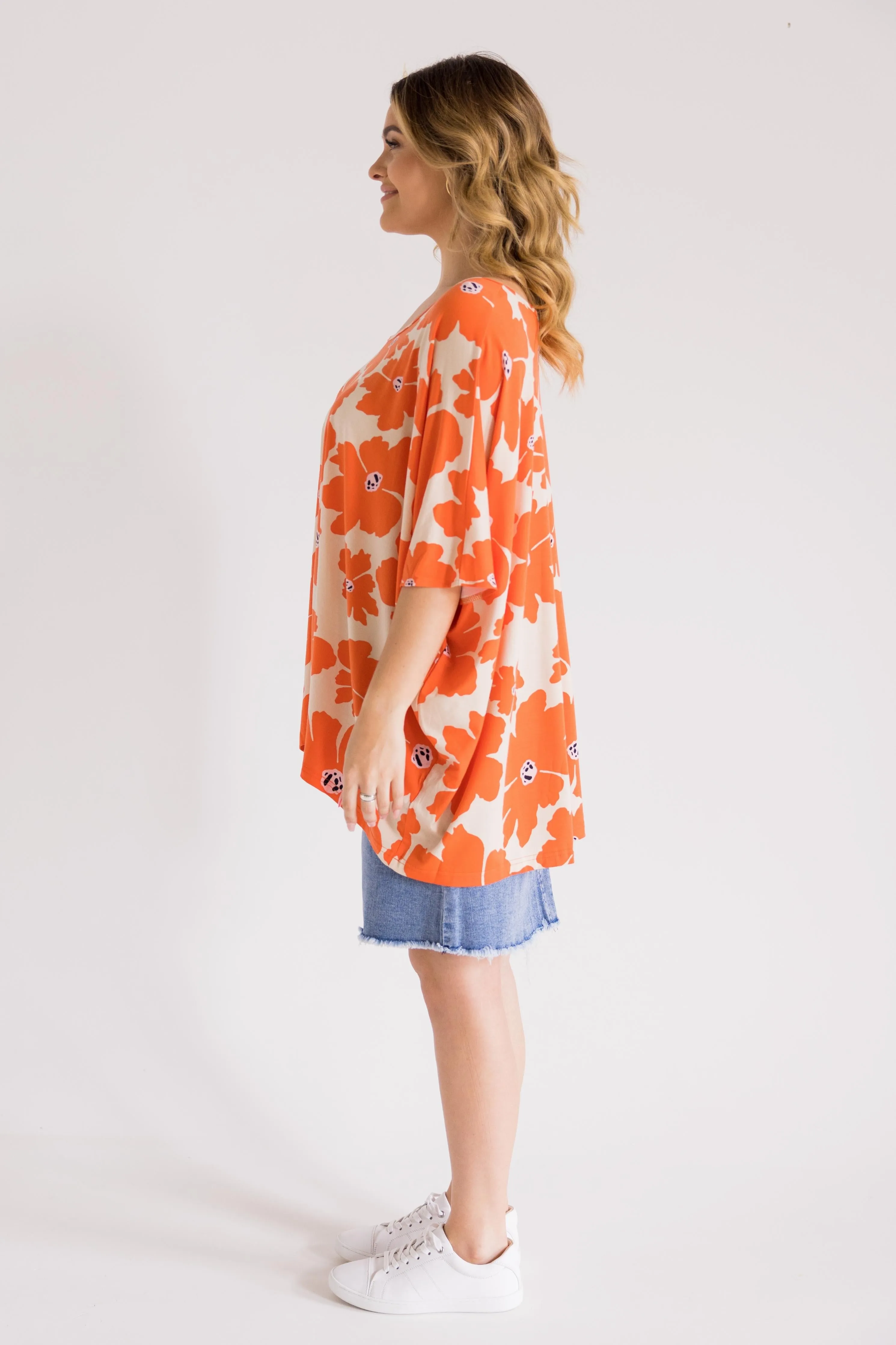 Frayed Denim Skirt | Mid Wash