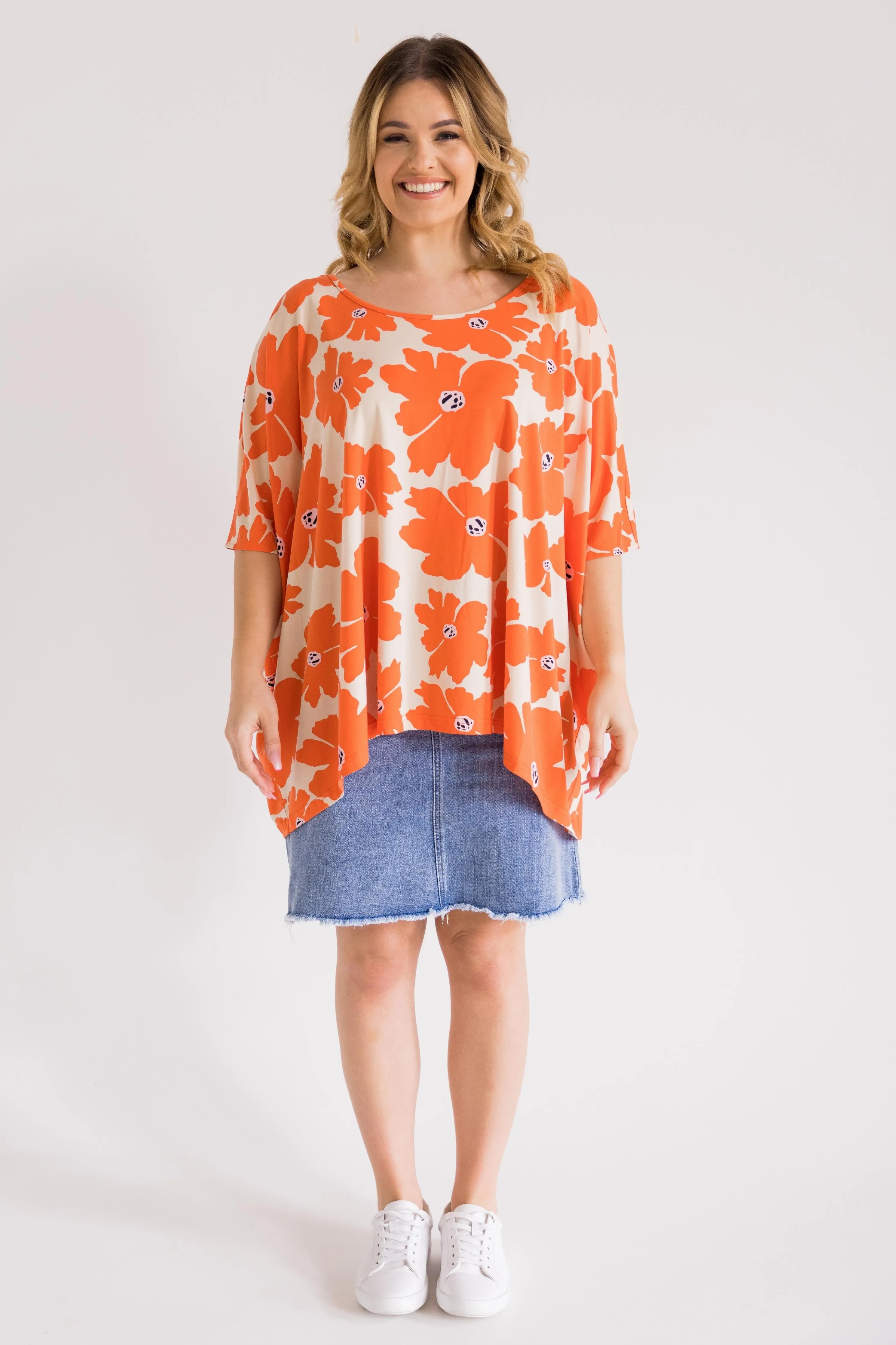 Frayed Denim Skirt | Mid Wash