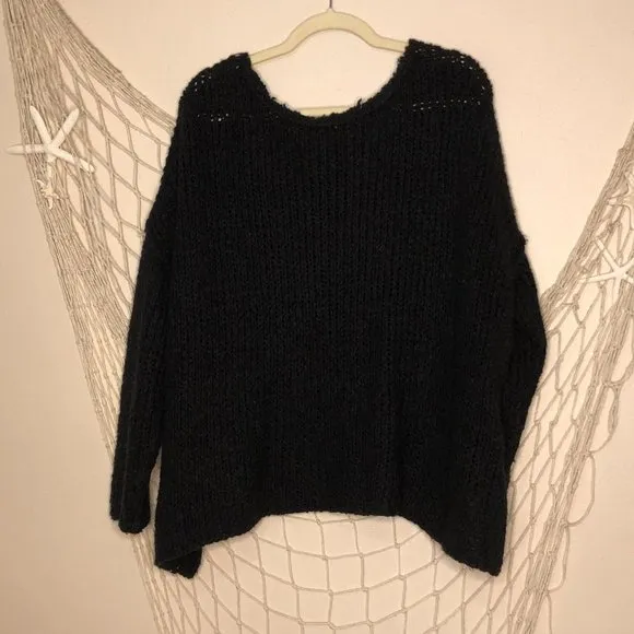 FREE PEOPLE Womens Black Care Eastwood Tunic Sweater XS