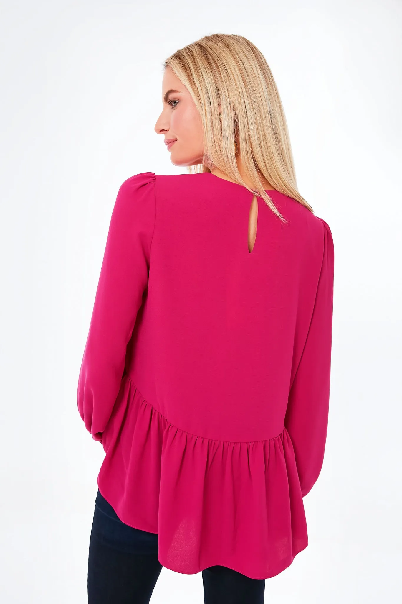 Fuchsia Carlota Peplum Blouse