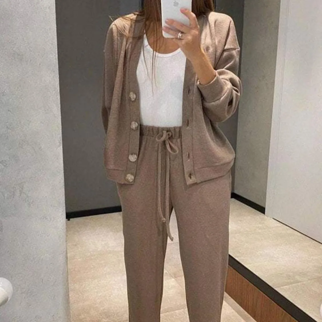 Full Size Button Up Long Sleeve Top and Pants Set