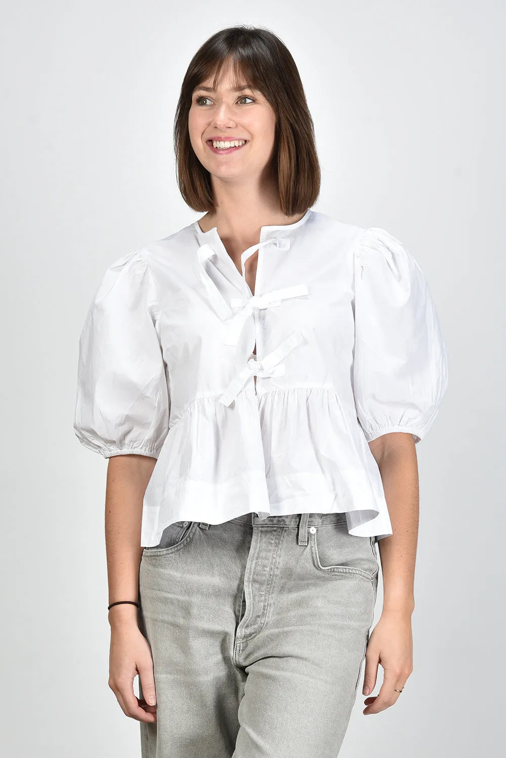 Ganni blouse F7364 bright white