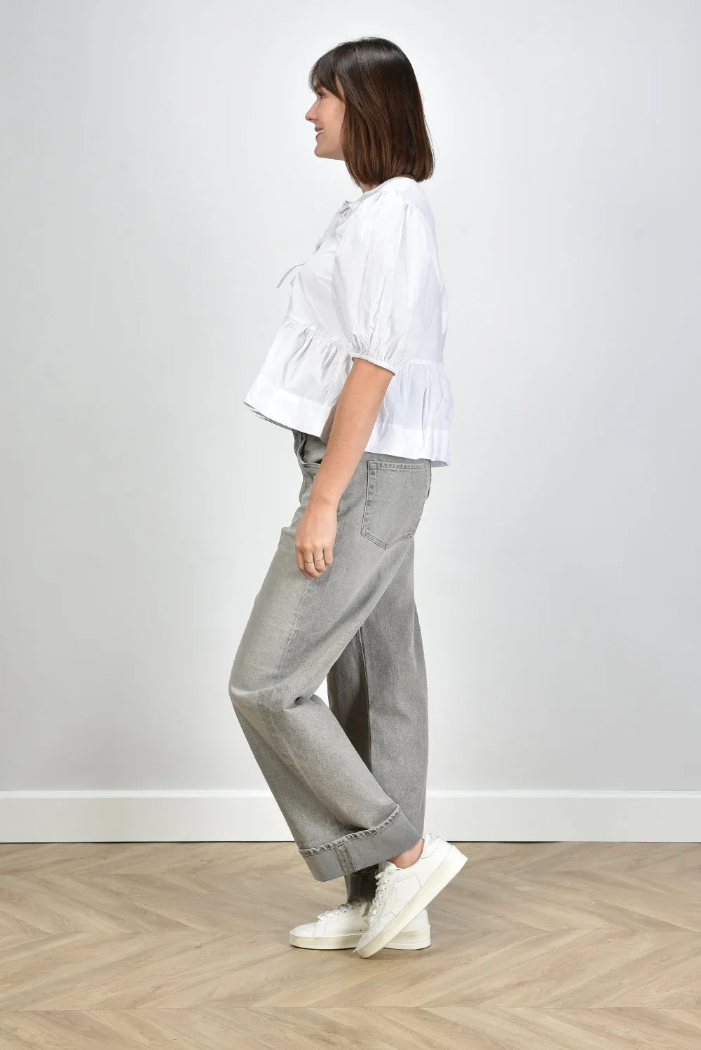 Ganni blouse F7364 bright white