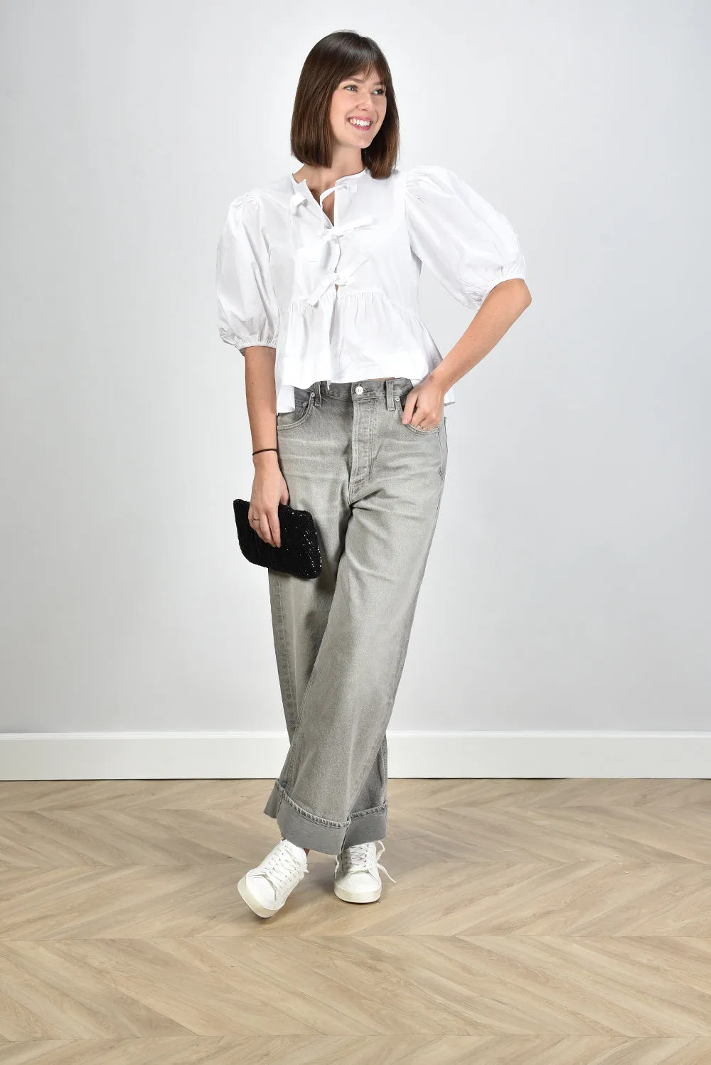 Ganni blouse F7364 bright white