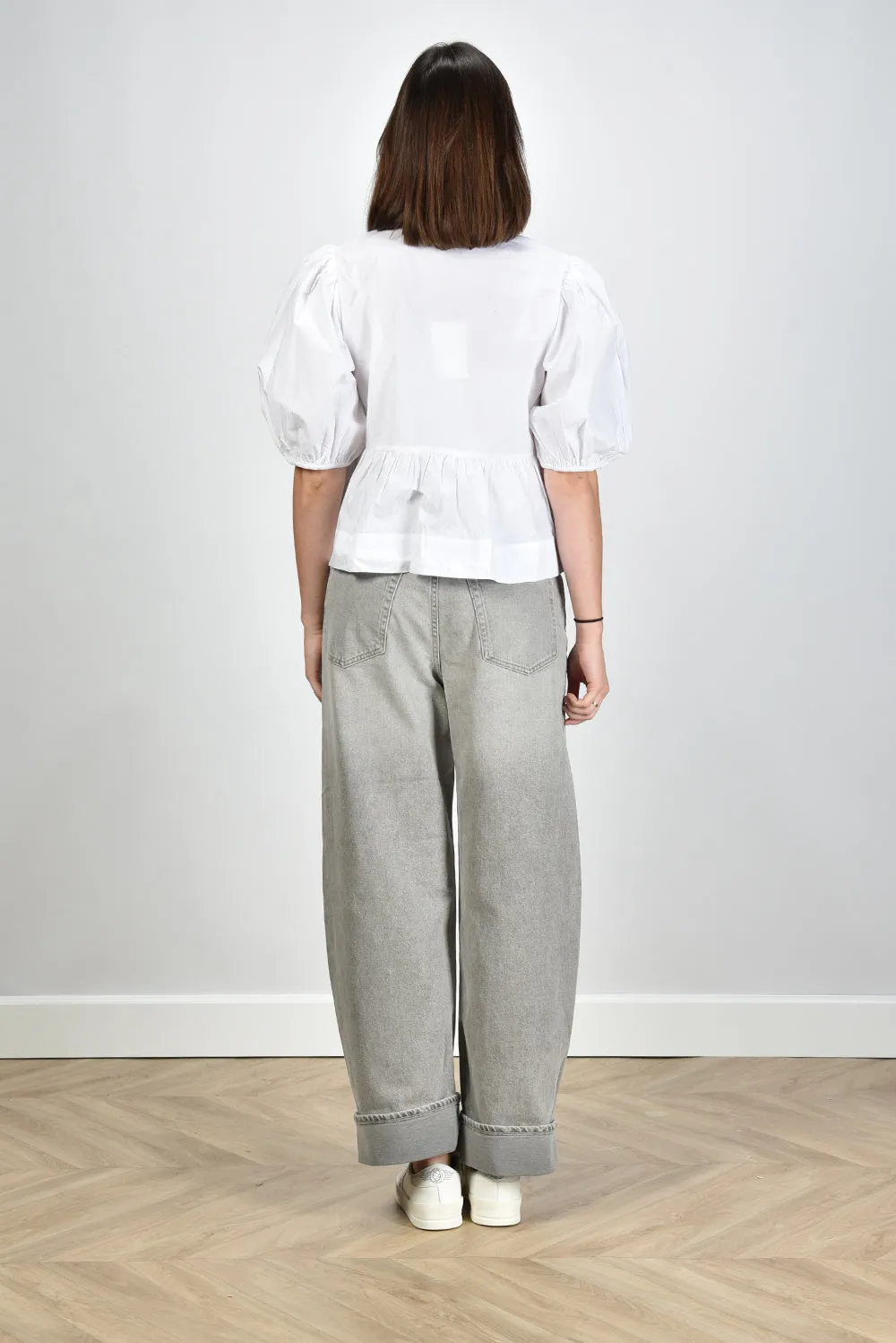 Ganni blouse F7364 bright white