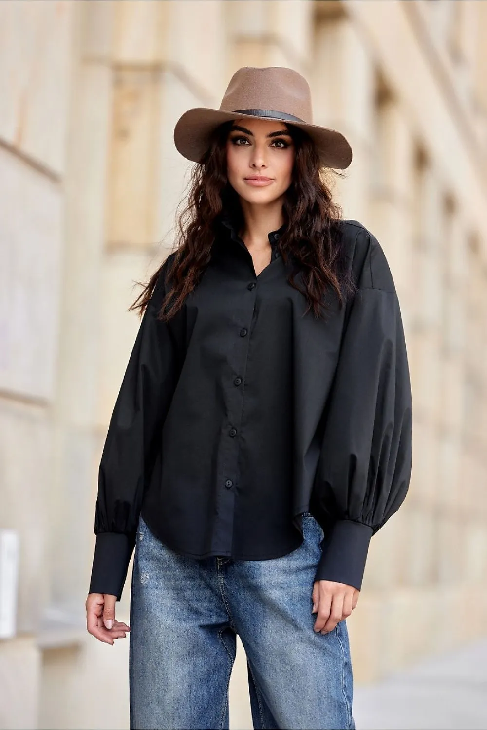 Gathered Puff Sleeve Shirt
