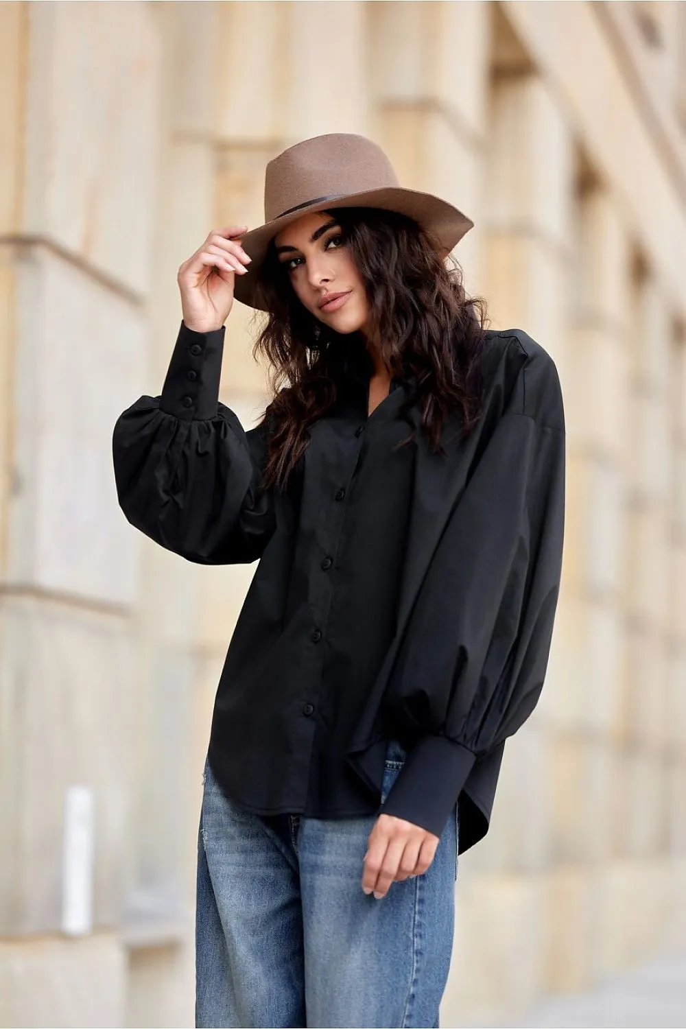 Gathered Puff Sleeve Shirt
