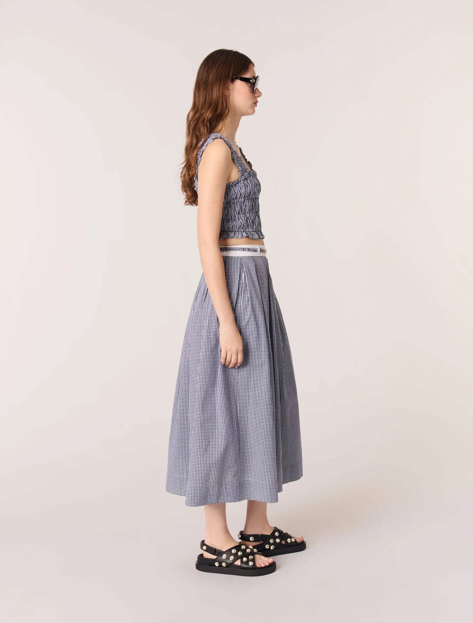 Gingham maxi skirt